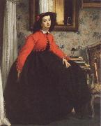James Tissot Portrait of Mill L L,Called woman in Red Vest china oil painting artist